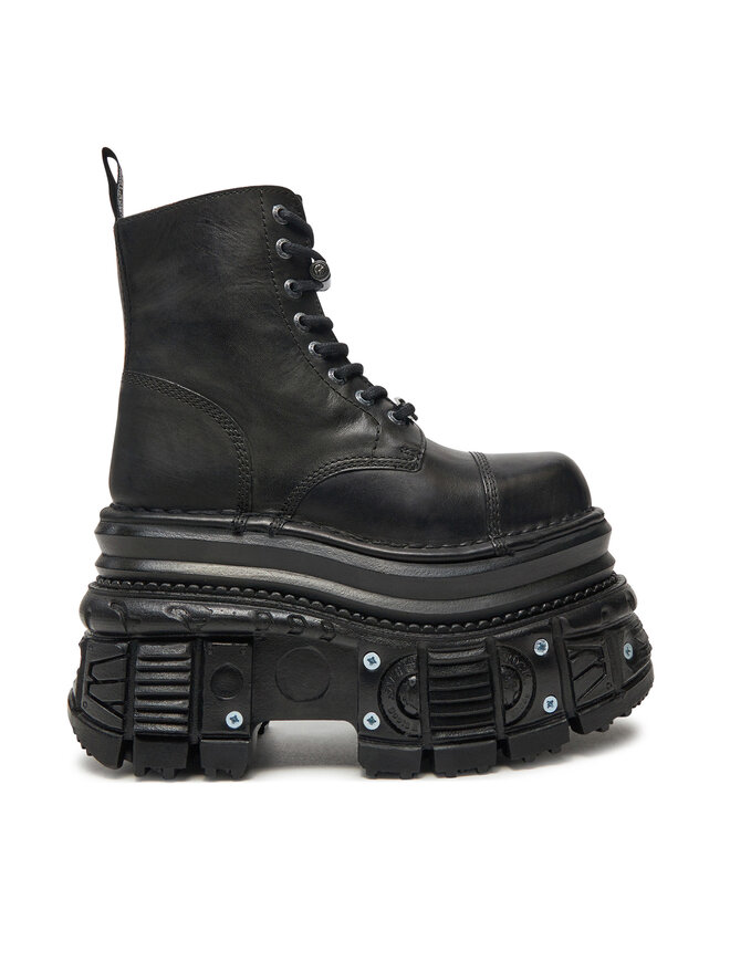 NEW ROCK Schnürstiefel NEW ROCK M-MILI083CCT-C4 Schwarz
