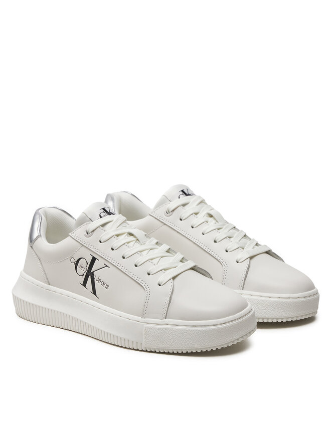 Calvin Klein Jeans Snīkeri Calvin Klein Jeans Chunky Cupsole Laceup Lth Ml Mtl YW0YW01476 Balts