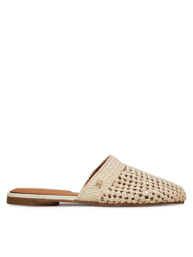 Tommy Hilfiger Pantoletten Tommy Hilfiger Crochet Mule FW0FW08413 Écru