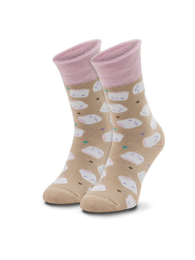 Zooksy Visoke nogavice Unisex Zooksy Warm Winter Marshmallows Bež