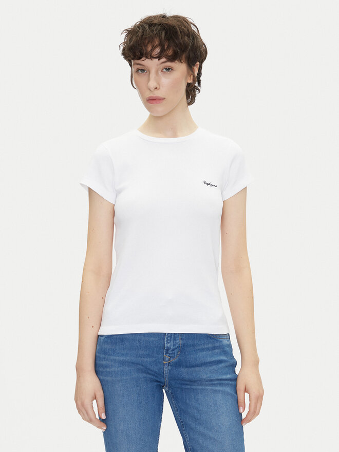 Pepe Jeans Pepe Jeans Marškinėliai PL506037 Balta Regular Fit