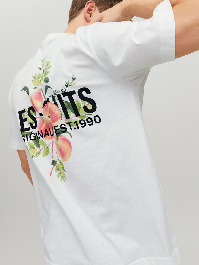 Jack&Jones Jack&Jones Marškinėliai Flores 12228776 Balta Loose Fit