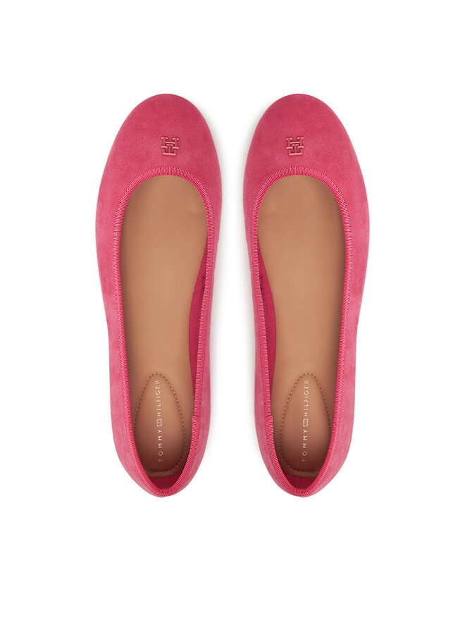 Tommy Hilfiger Baleriny Tommy Hilfiger Th Hardware Suede Ballerina FW0FW08655 Różowy