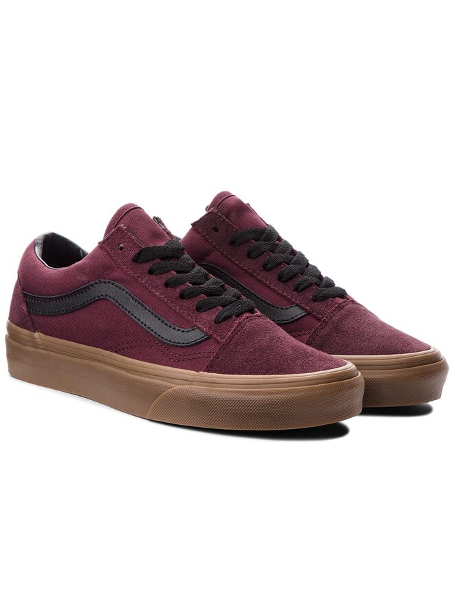 Vans old skool burgundy gum new arrivals