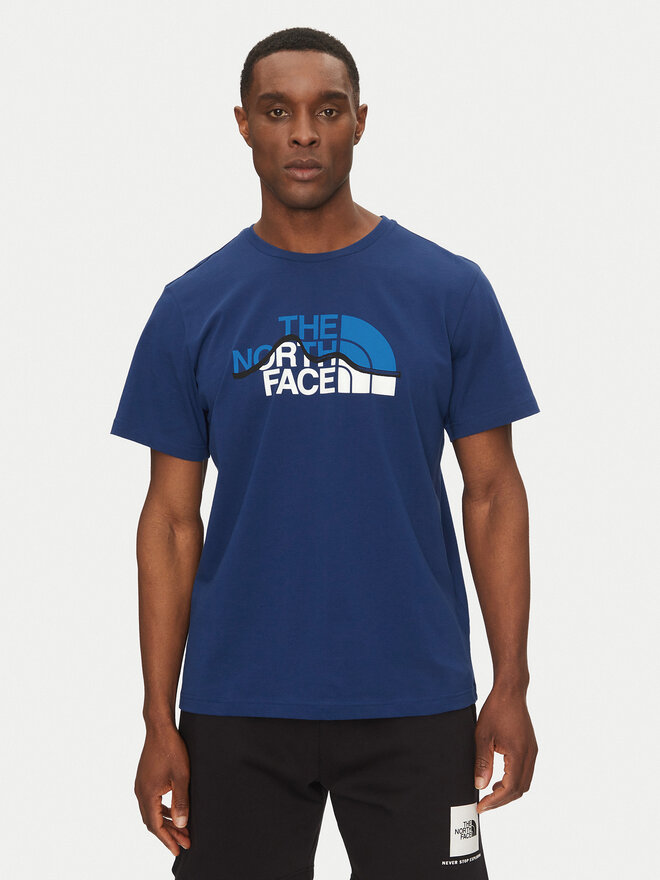 The North Face The North Face Marškinėliai Mountain Line NF0A87NT Mėlyna Regular Fit