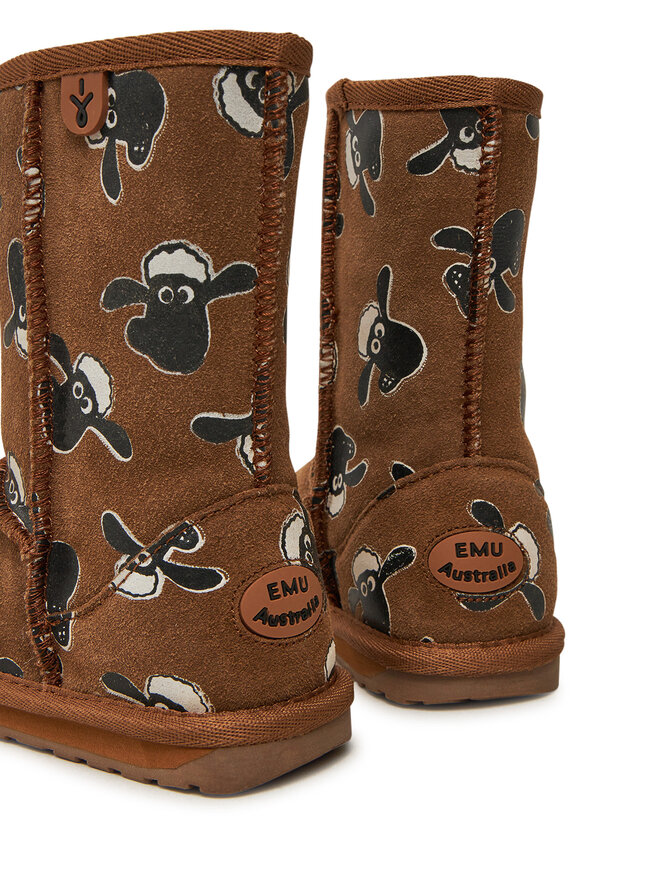 EMU Australia Cizme de zăpadă EMU Australia Shaun The Sheep Print K13107 Maro
