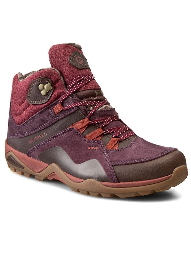 Botas de trekking Merrell Fluorecein Mid Waterproff J32170 Guinda burdeos zapatos.es