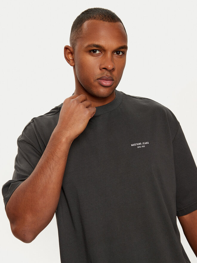 Mustang Mustang T-Shirt Akron 1015833 Γκρι Relaxed Fit