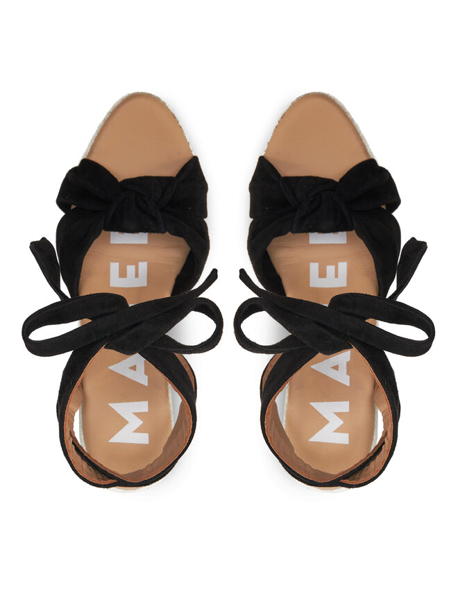 Manebi Еспадрильї Manebi Hamptons Wedge Espadrilles With Knot K 1.0 WS Чорний