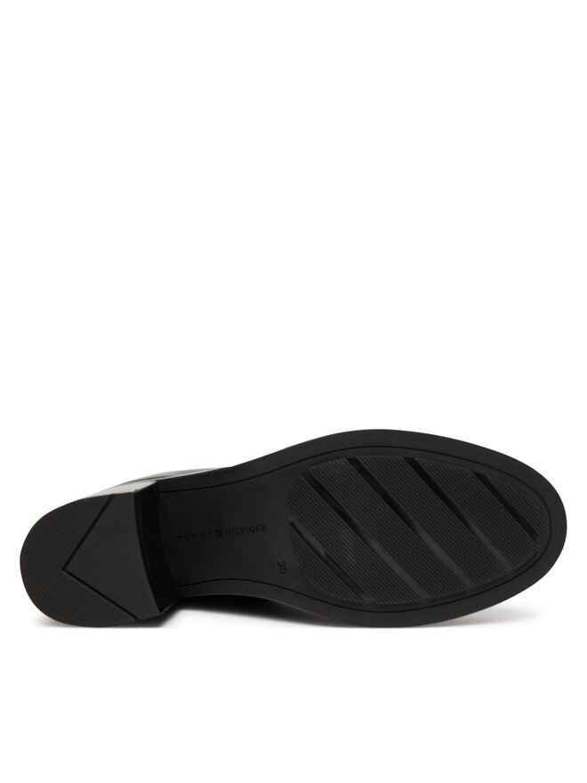 Tommy Hilfiger Kozačky Tommy Hilfiger Riding Lthr Long Boot Block Heel FW0FW08777 Černá
