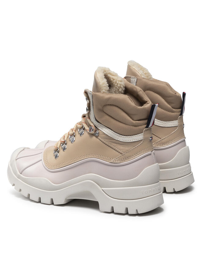 Tommy Hilfiger Polokozačky Tommy Hilfiger Warmilined Outdoor Boot FW0FW05973 Béžová