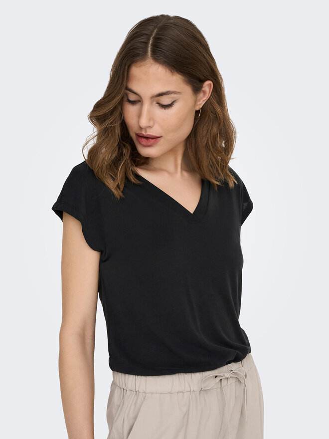 ONLY ONLY Marškinėliai Free 15287041 Juoda Regular Fit