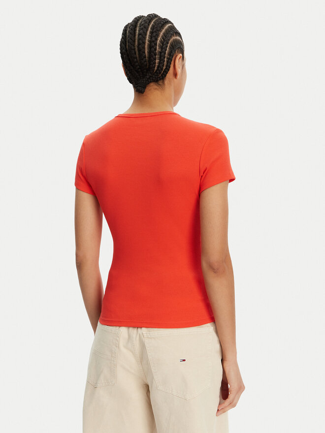 Tommy Jeans Tommy Jeans Marškinėliai Essential DW0DW17383 Oranžinė Slim Fit