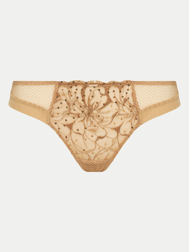 Chantelle Chantelle Στρίνγκ Fleurs Si C12Q90 Μπεζ