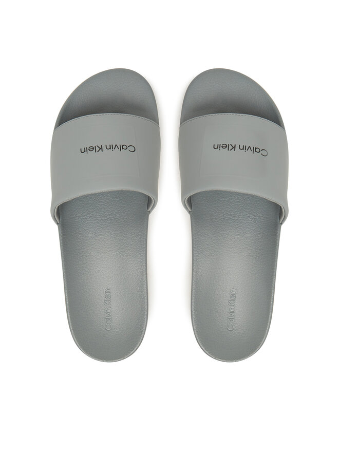 Calvin Klein Παντόφλες Calvin Klein Pool Slide W/ Ck Square HM0HM01754 Γκρι