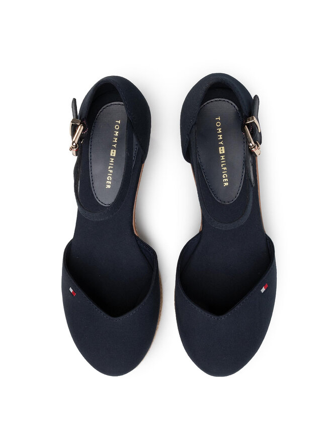 Tommy Hilfiger Espadrilky Tommy Hilfiger Basic Closed Toe Mid Wedge FW0FW04787 Tmavomodrá