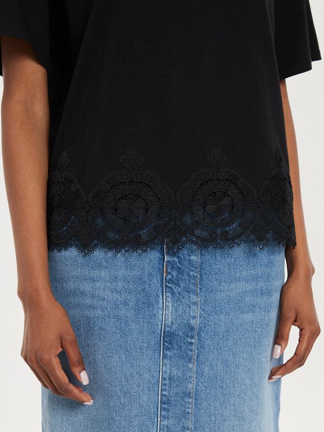 TWINSET TWINSET Póló 242TP2510 Fekete Loose Fit