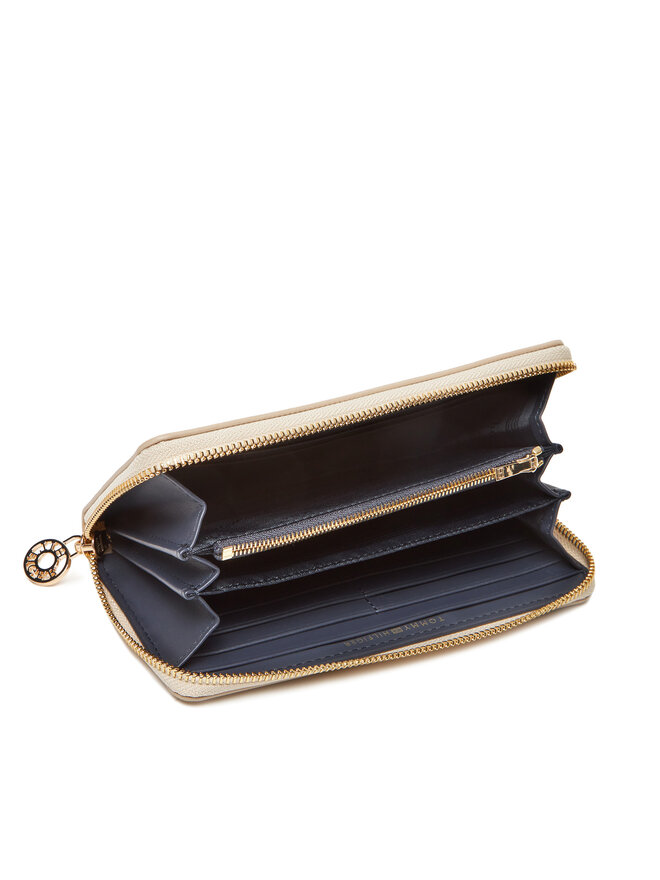 Tommy Hilfiger Portofel Mare pentru Bărbați Tommy Hilfiger Th Distinct Lrg Za AW0AW17482 Écru