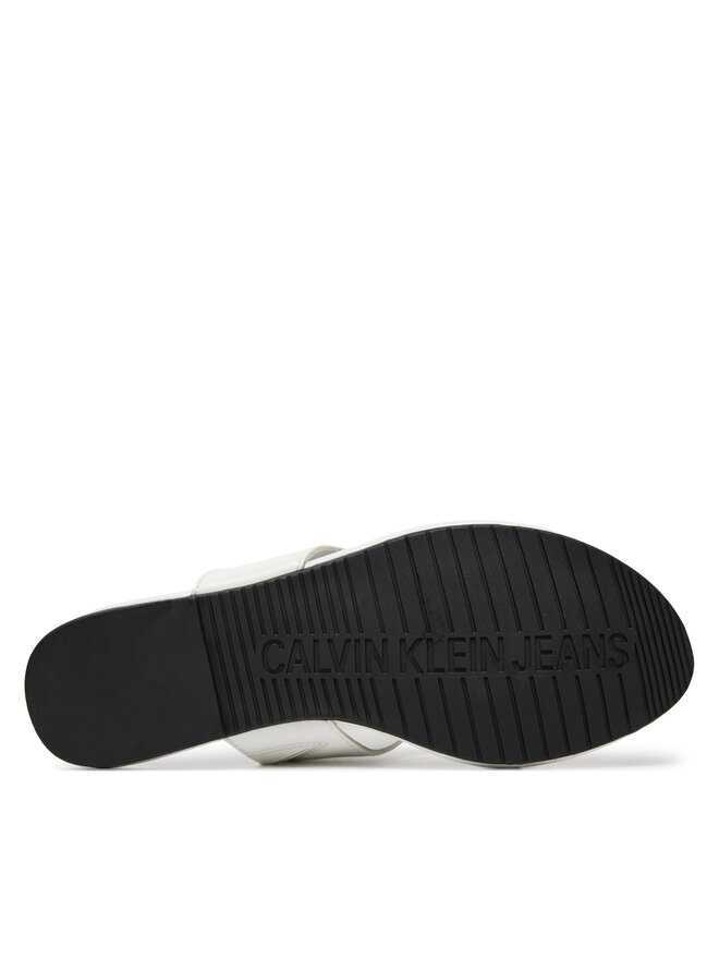 Calvin Klein Jeans Chancletas Calvin Klein Jeans Flat Sandal Slide Toepost Mg Met YW0YW01342 Blanco