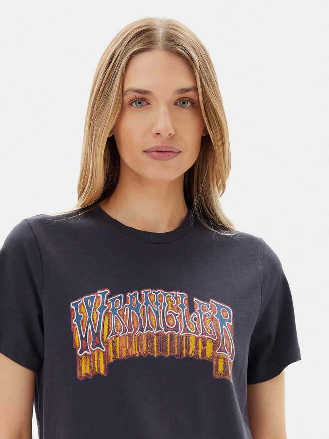 Wrangler Wrangler Majica Graphic 112362783 Črna Regular Fit