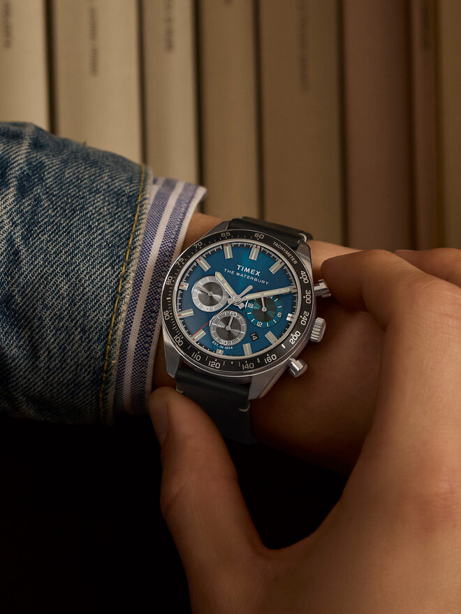 Timex Ρολόι Timex Waterbury TW2Y18600 Μαύρο