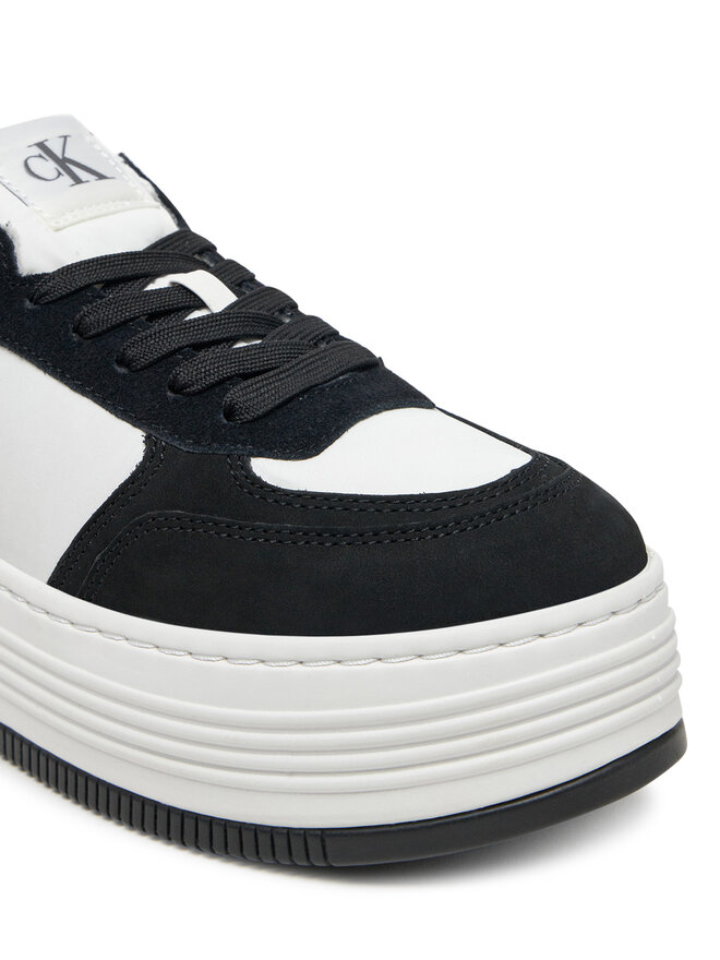 Calvin Klein Jeans Sneakersy Calvin Klein Jeans Bold Flatf Low Lace Mix YW0YW01742 Biały