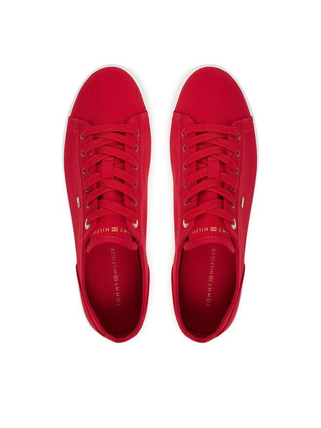 Tommy Hilfiger Sneakers Tommy Hilfiger Th Foxing Sneaker Canvas FW0FW09170 Rot