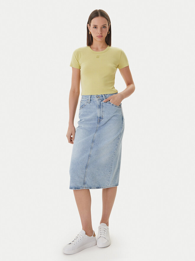 HUGO HUGO Футболка Delanor 50512000 Svetlozelena Slim Fit