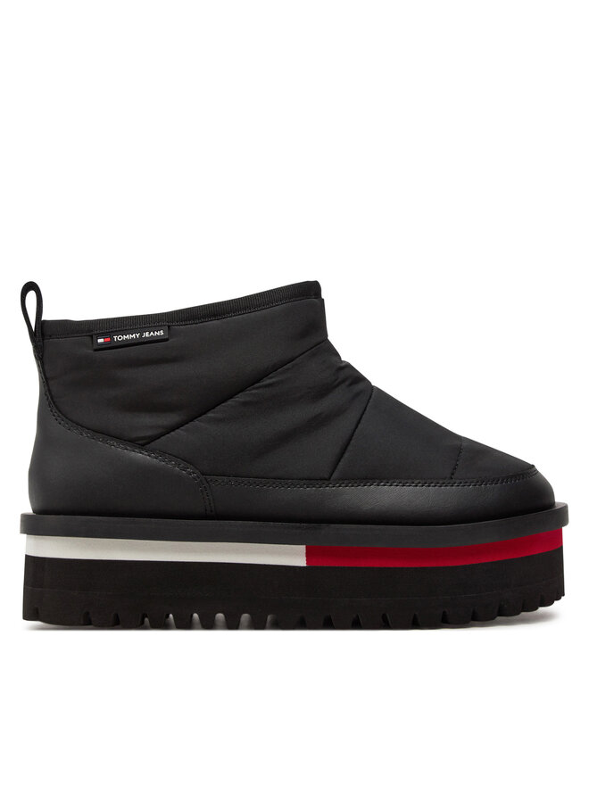 Tommy Jeans Cizme de zăpadă Tommy Jeans Tjw Nylon Flatform Boot Wl EN0EN02689 Negru