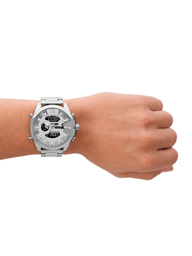 Diesel Uhr Diesel Mega Chief DZ4648 Silberfarben