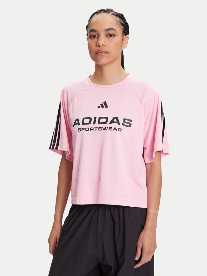 adidas adidas Marškinėliai Tiro x Common Goal Jacquard JL9213 Rožinė Loose Fit