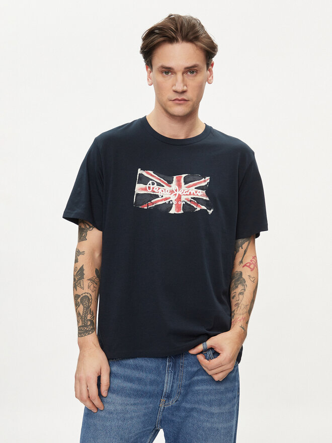 Pepe Jeans Pepe Jeans Marškinėliai Clag PM509384 Tamsiai mėlyna Regular Fit