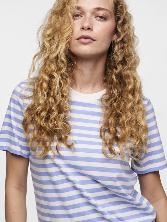 Pieces Pieces Marškinėliai Ria 17146339 Mėlyna Regular Fit