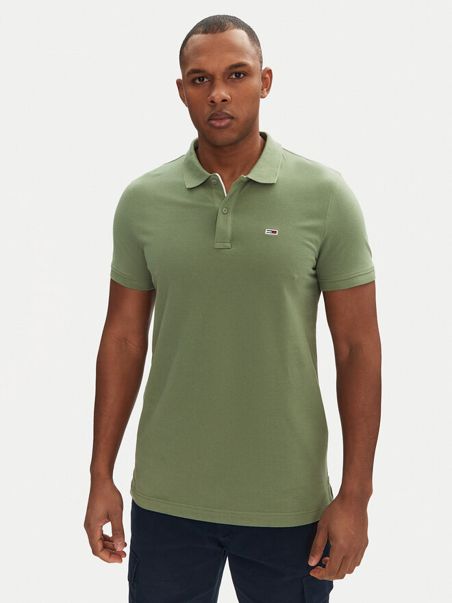 Tommy Jeans Tommy Jeans Pólóing DM0DM20676 Zöld Slim Fit