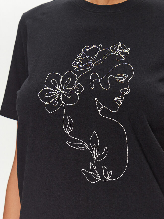 Vila Vila T-shirt Sybil 14108062 Crna Regular Fit