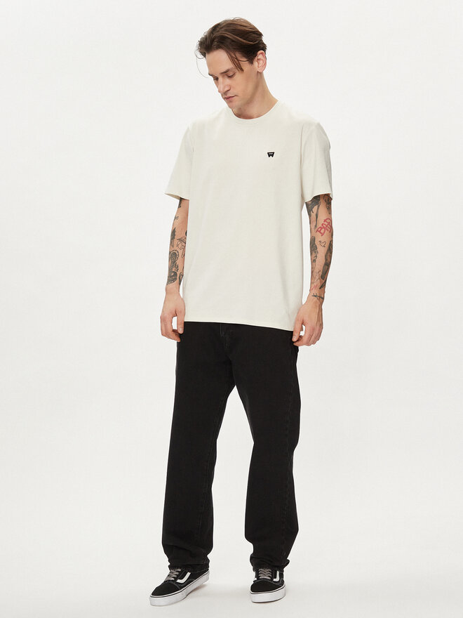 Wrangler Wrangler T-Shirt Sign Off 112351234 Écru Regular Fit