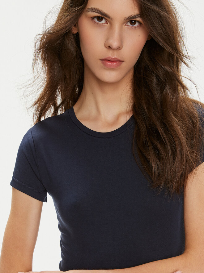 Gina Tricot Gina Tricot Marškinėliai 21287 Tamsiai mėlyna Slim Fit