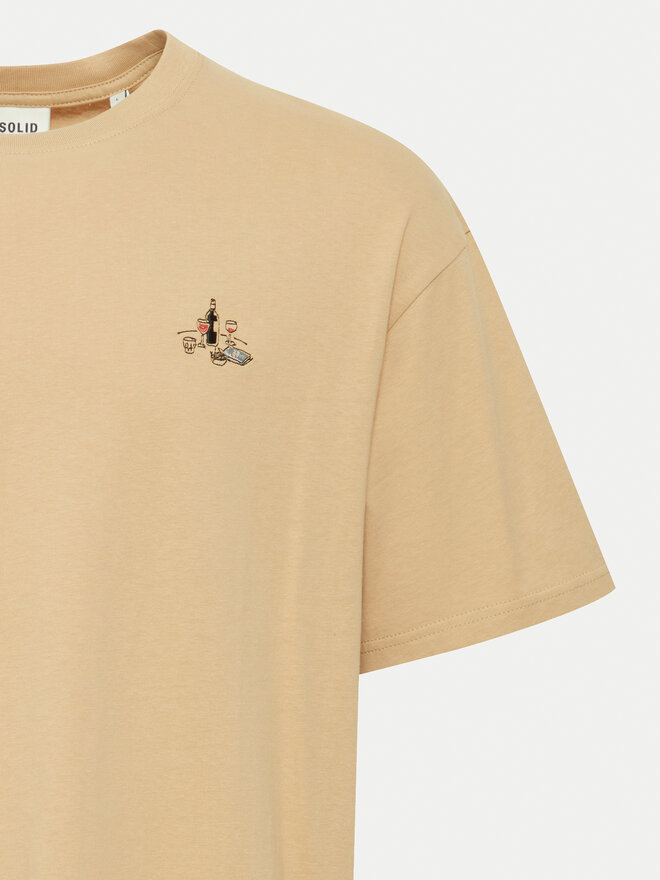 Solid Solid T-shirt Manes 21108333 Smeđa Regular Fit
