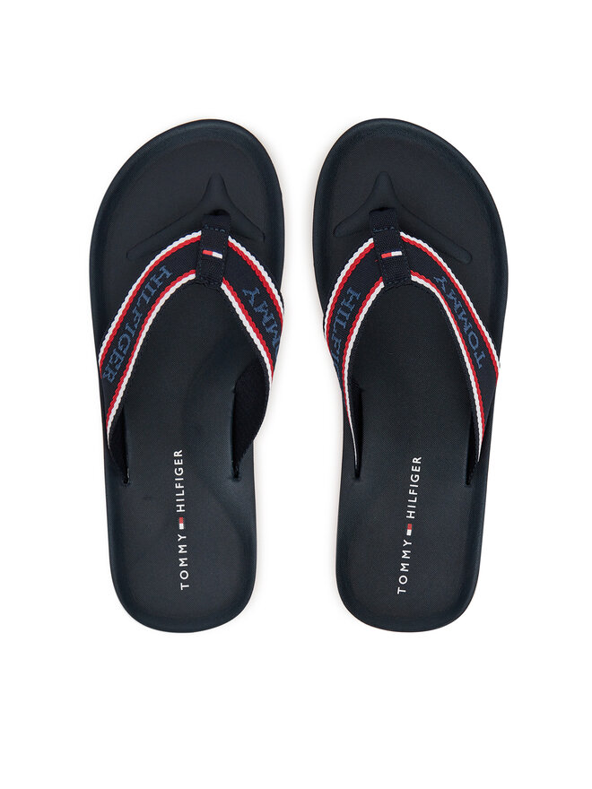 Tommy Hilfiger Japonki Tommy Hilfiger Comfort Hilfiger Beach Sandal FM0FM05510 Granatowy