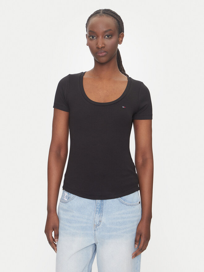 Tommy Jeans Tommy Jeans Marškinėliai Essential DW0DW20916 Juoda Regular Fit