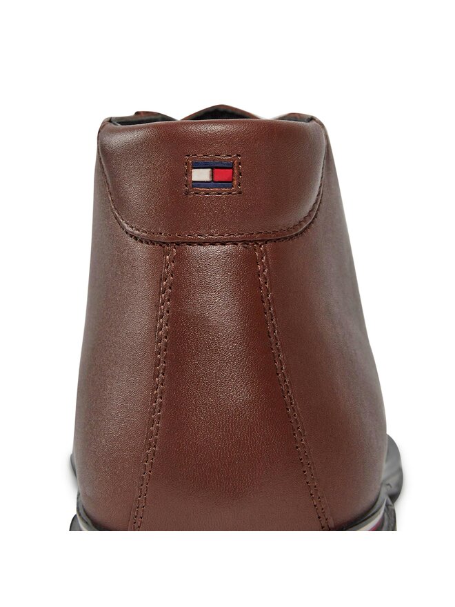 Tommy Hilfiger Зимни обувки Tommy Hilfiger Core Rwb Hilfiger Lth L Boot FM0FM04804 Кафяв