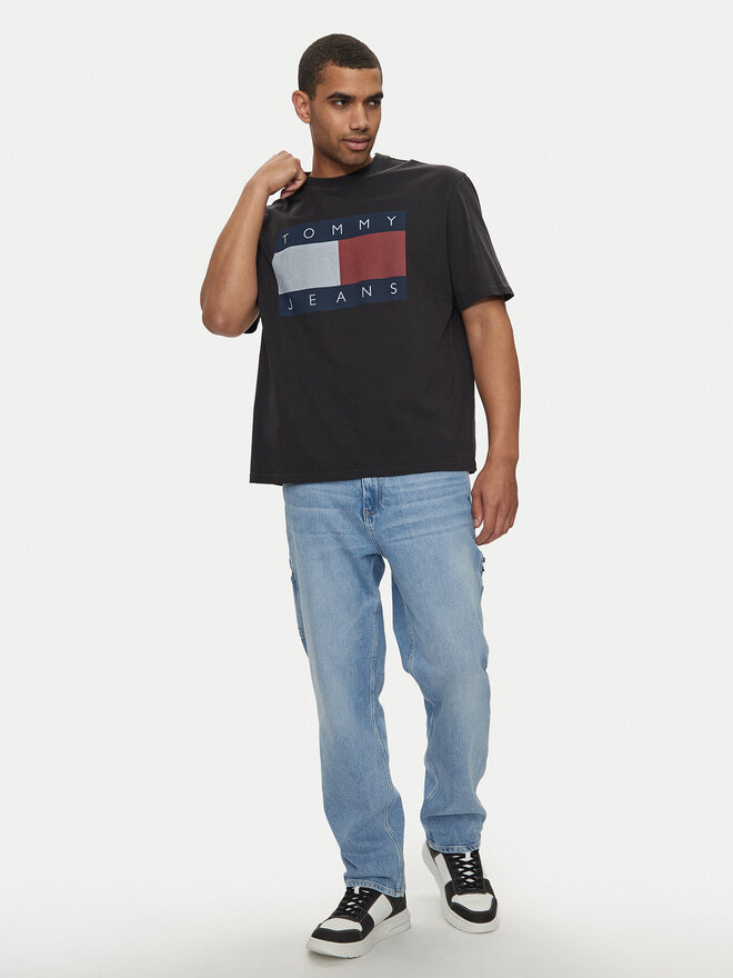 Tommy Jeans Tommy Jeans Marškinėliai Big Flag DM0DM18547 Juoda Oversize
