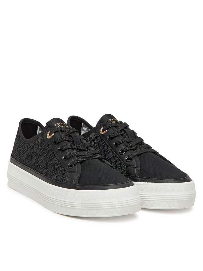 Tommy Hilfiger Sneakersy Tommy Hilfiger Vulc Embroidered Sneaker FW0FW08685 Czarny