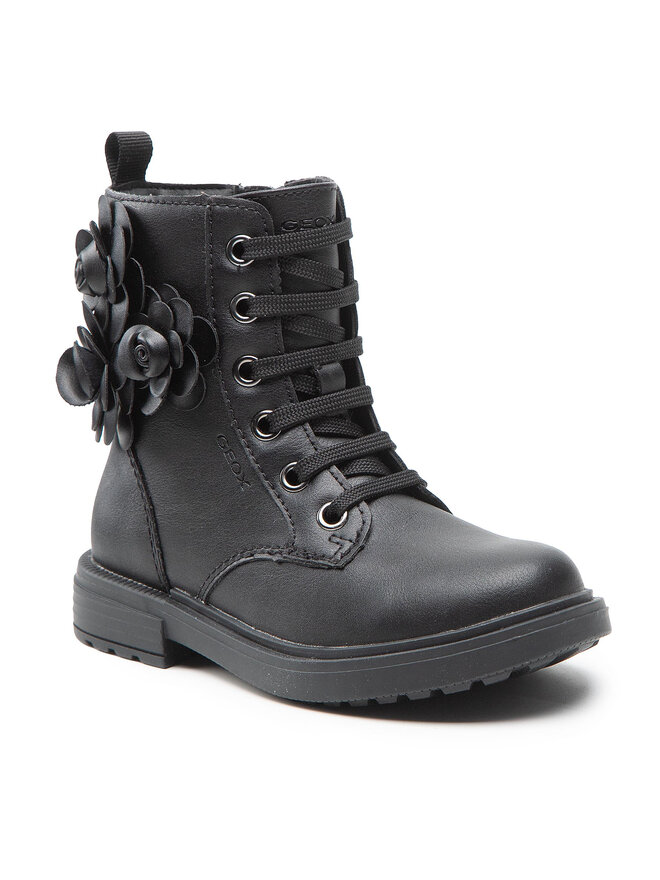 Stivaletti Geox J Eclair Girl - Per Bambine, In Similpelle, Con Lacci E Zip - Foto 7