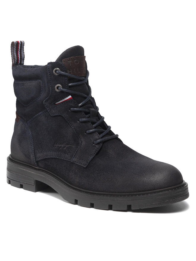 Tommy Hilfiger Stiefel Tommy Hilfiger Elevated Padded Suede Boot FM0FM03778 Dunkelblau