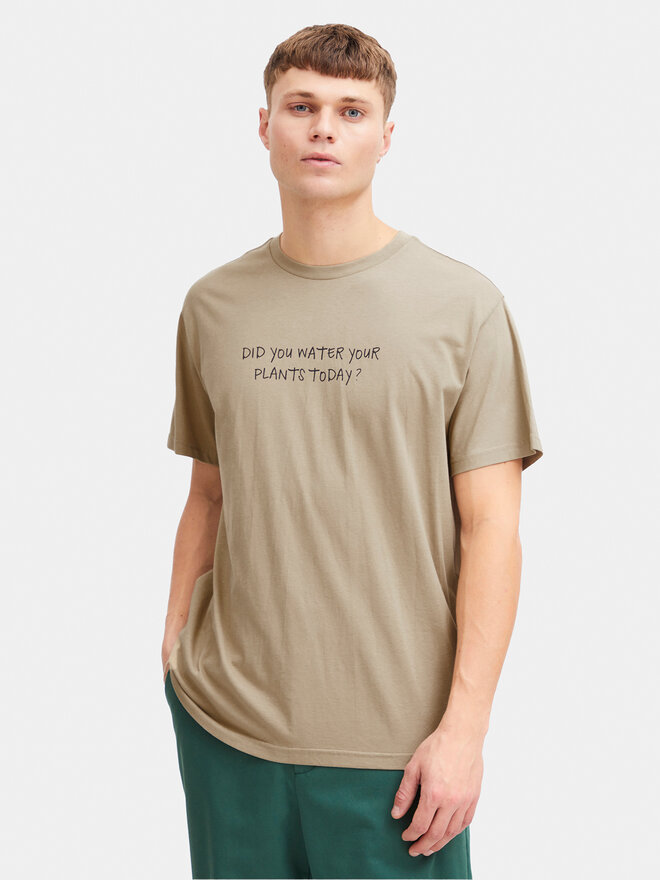 Solid Solid T-Shirt Inam 21108141 Beige Regular Fit