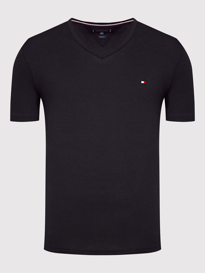 Tommy Hilfiger Tommy Hilfiger Majica Core Stretch MW0MW27540 Črna Slim Fit