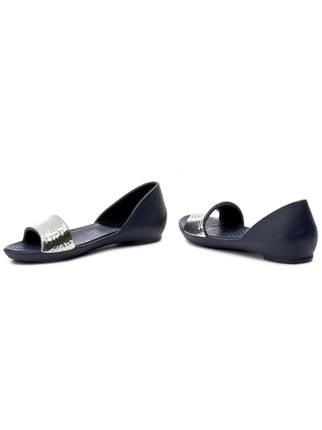 Sandalen Crocs Lina Embellished Dorsay 204361 Navy Silver eschuhe