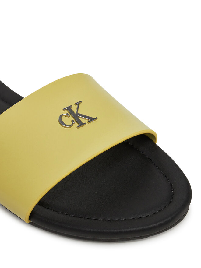 Calvin Klein Jeans Klapki Calvin Klein Jeans Flat Sandal Slide Mg YW0YW01697 Zielony