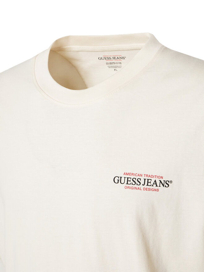 Guess Jeans Guess Jeans Majica M4BI75 K8FQ4 Écru Overshirt Fit